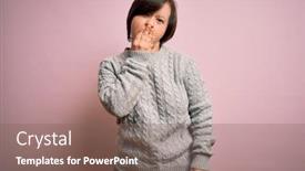  Presentation with down syndrome - Colorful presentation design enhanced with young-down-syndrome-woman-wearing backdrop and a violet colored foreground