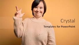  Presentation with down syndrome special education - Presentation theme consisting of young-down-syndrome-woman-wearing background and a coral colored foreground