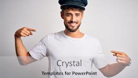  Presentation with driver - Colorful slide deck enhanced with young-driver-man-with-beard backdrop and a light gray colored foreground