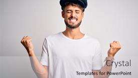  Presentation with driver - Theme having young-driver-man-with-beard background and a light gray colored foreground