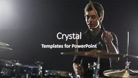  Presentation with young children playing multicultural - Audience pleasing theme consisting of young drummer playing drum kit backdrop and a  colored foreground