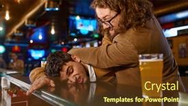  Presentation with pub - Presentation consisting of young-drunk-men-fighting background and a tawny brown colored foreground