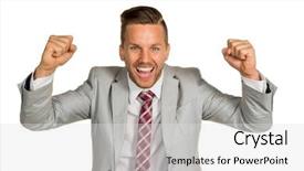  Presentation with dynamic - Beautiful slides featuring young dynamic businessman successful young entrepreneurs backdrop and a light gray colored foreground
