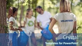  Presentation with garbage - Slide deck enhanced with young-ecological-volunteers-chatting background and a ocean colored foreground