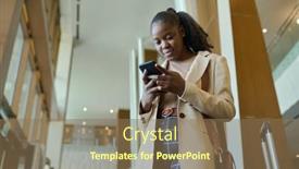  Presentation with american - Slides having young-elegant-african-american-businesswoman background and a coral colored foreground