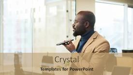  Presentation with recording - Presentation with young-elegant-african-american-chief background and a coral colored foreground