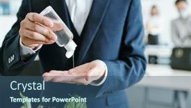  Presentation with plastic bottle - Audience pleasing presentation consisting of young-elegant-businessman-in-suit backdrop and a ocean colored foreground