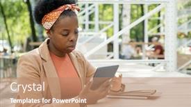  Presentation with african ethnicity - Slide deck consisting of young-elegant-businesswoman-of-african background and a coral colored foreground