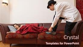  Presentation with elegant - Theme having young-elegant-dressed-businessman-tries background and a wine colored foreground