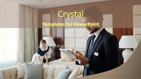  Presentation with entrepreneur - Presentation design having young-elegant-entrepreneur-in-formalwear background and a  colored foreground