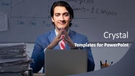  Presentation with financial - Slide set consisting of young-elegant-financial-specialist-working background and a  colored foreground