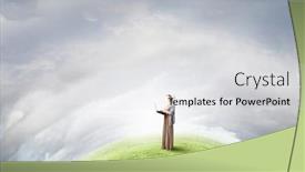  Presentation with hat - Amazing slide deck having gils - young elegant gil in hat backdrop and a light gray colored foreground