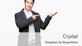  Presentation with horse sheep coat cow camel - Slides with young elegant man wearing winter background and a  colored foreground