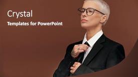  Presentation with masculine - Colorful theme enhanced with young-elegant-masculine-female backdrop and a tawny brown colored foreground