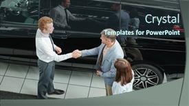  Presentation with car sales - Slides having young-elegant-sales-manager background and a tawny brown colored foreground