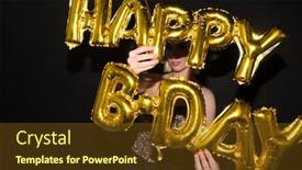  Presentation with golden woman - Slides consisting of young-elegant-woman-holding-golden background and a tawny brown colored foreground