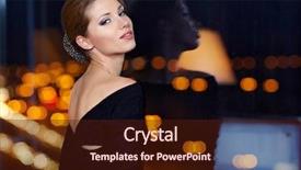  Presentation with park night city - Beautiful presentation theme featuring young ellegant woman standing backdrop and a  colored foreground
