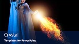  Presentation with fire on a black - Presentation theme consisting of young elven girl with fire background and a navy blue colored foreground