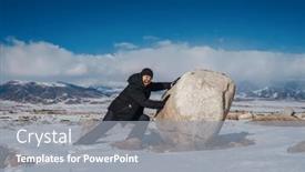  Presentation with rock - PPT theme consisting of young-emotional-man-pushes background and a gray colored foreground