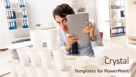  Presentation with high rise building cutaway - Slide deck enhanced with young employee building pyramid background and a lemonade colored foreground