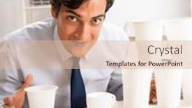  Presentation with pyramid - Presentation theme consisting of young-employee-building-pyramid background and a lemonade colored foreground