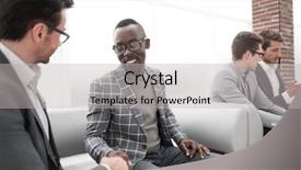  Presentation with interview - Beautiful presentation theme featuring young employees are wait backdrop and a light gray colored foreground