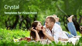  Presentation with wood ash - Beautiful PPT layouts featuring young enamoured couple on picnic backdrop and a tawny brown colored foreground