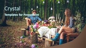  Presentation with rest - PPT layouts featuring young enamoured couple on rest in park background and a tawny brown colored foreground