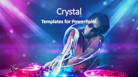  Presentation with powerful - Cool new presentation theme with young energetic dj mixing music backdrop and a ocean colored foreground