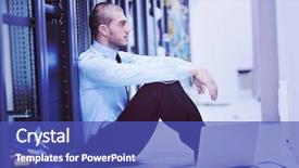  Presentation with aluminium - Colorful theme enhanced with young engeneer business man backdrop and a teal colored foreground