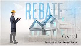  Presentation with blueprint - Amazing presentation having young-engineer-holding-blueprint backdrop and a light gray colored foreground