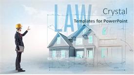  Presentation with blueprint - PPT layouts having young-engineer-holding-blueprint background and a sky blue colored foreground