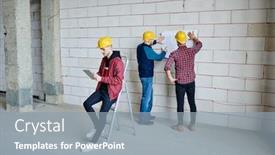  Presentation with scrolling - Audience pleasing slide deck consisting of young-engineer-in-hardhat-sitting backdrop and a gray colored foreground