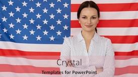  Presentation with english teacher - Slide deck featuring young-english-teacher-woman-smiling background and a coral colored foreground