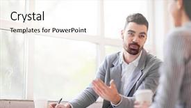  Presentation with banquet meeting - Amazing presentation having young entrepreneur discussing mutually beneficial backdrop and a cream colored foreground