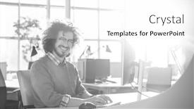  Presentation with coworking - PPT layouts with young-entrepreneur-freelancer-working-using background and a white colored foreground