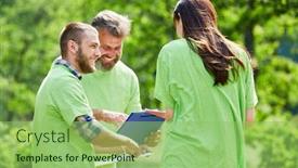  Presentation with reflection looking back to go forward - Amazing slides having young-environmentalist-team-is-looking backdrop and a seafoam green colored foreground