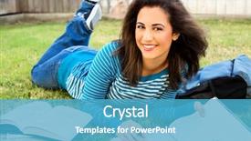  Presentation with ethnic - PPT layouts enhanced with young ethnic woman doing school work outside background and a teal colored foreground