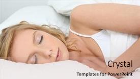  Presentation with fair - Amazing presentation theme having young fair-haired woman asleep backdrop and a coral colored foreground