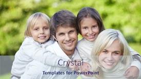  Presentation with families - Theme with young families with children outdoors background and a sky blue colored foreground