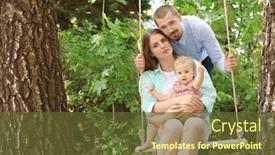  Presentation with swing - Theme enhanced with young family and cute baby on swing outdoors background and a tawny brown colored foreground