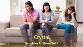  Presentation with family law - Slide deck with young family and mother-in-law in family issues concept background and a tawny brown colored foreground