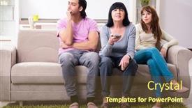  Presentation with family law - Slide set having young-family-and-mother background and a tawny brown colored foreground