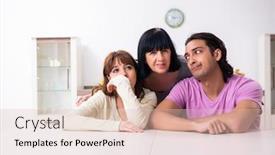  Presentation with family law - Presentation design enhanced with young-family-and-mother background and a lemonade colored foreground