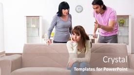  Presentation with family law - Colorful PPT layouts enhanced with young-family-and-mother backdrop and a coral colored foreground