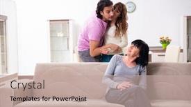  Presentation with family law - Slides with young-family-and-mother background and a mint green colored foreground