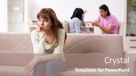  Presentation with family law - Colorful theme enhanced with young-family-and-mother backdrop and a coral colored foreground