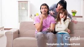  Presentation with family law - Colorful PPT layouts enhanced with young-family-and-mother backdrop and a coral colored foreground