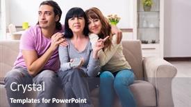  Presentation with family law - Slides enhanced with young-family-and-mother background and a dark gray colored foreground