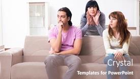  Presentation with family law - Beautiful theme featuring young-family-and-mother backdrop and a coral colored foreground
